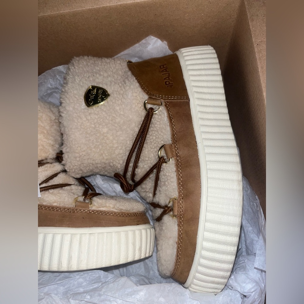Pajar Brown and Cream Cozy Boots